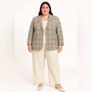 ADDITION ELLE Fully Lined Plaid Blazer Front Flap Pockets MADE IN CANADA Sz 24W